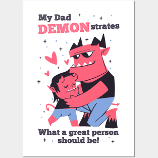 Cute Goth Dad and Son - My Dad Demonstrates What a Great Person Should Be! Posters and Art